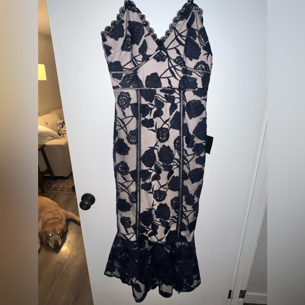 Lulus Navy Mermaid Cocktail Dress